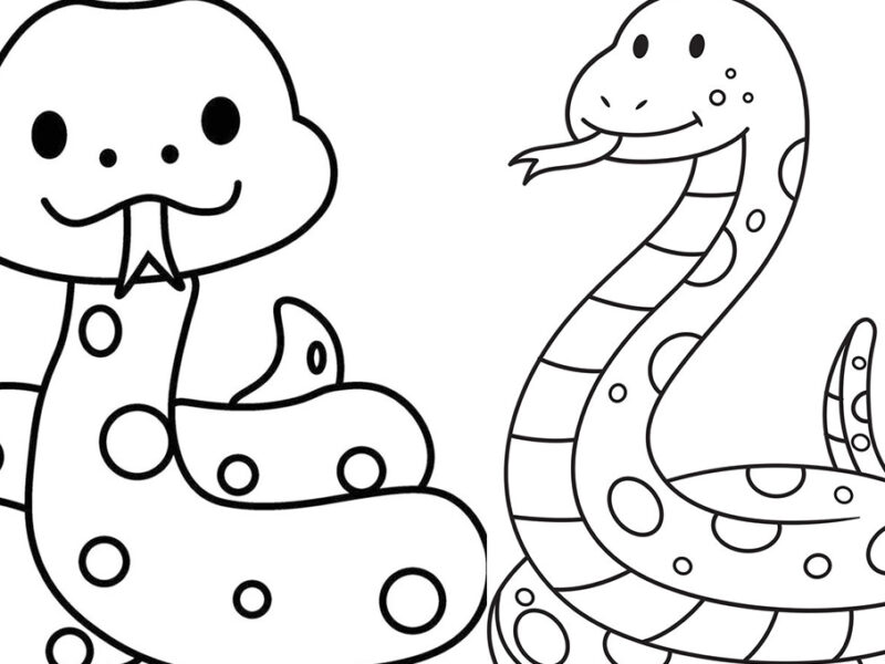 Dibujos de serpientes kawaii para colorear