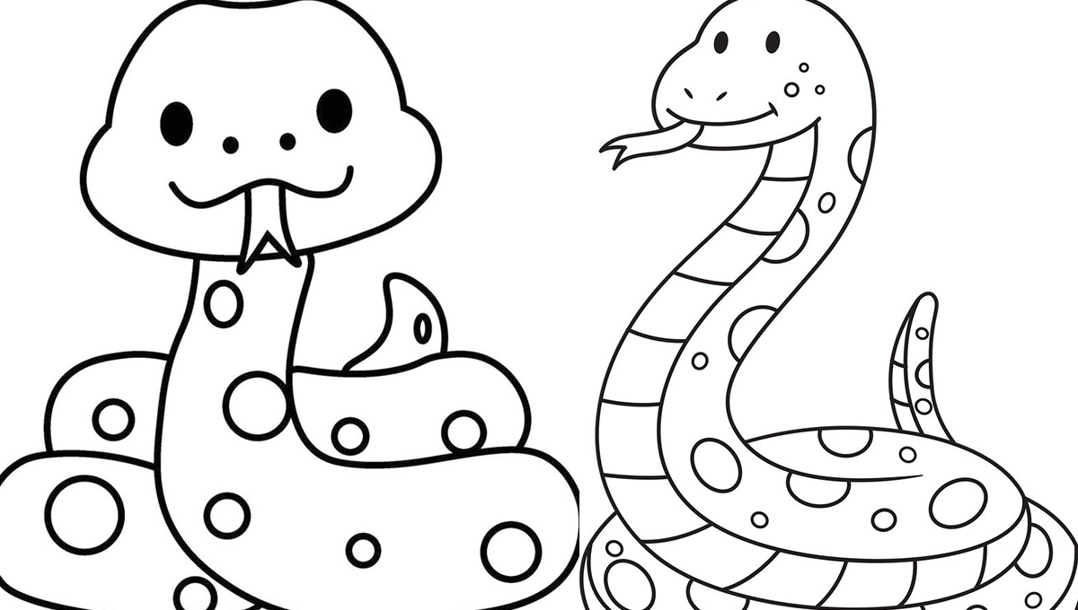 Dibujos de serpientes kawaii para colorear