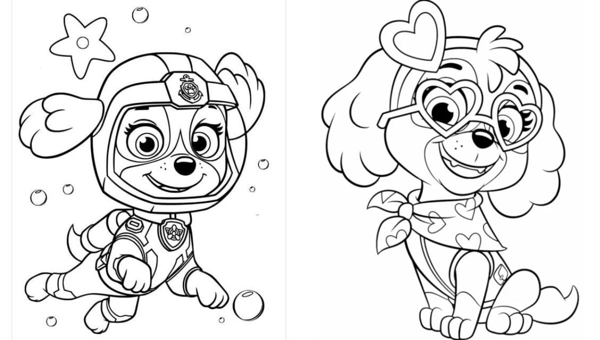 Dibujos bonitos de Skye de Paw Patrol para imprimir y colorear