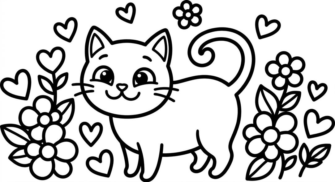 Dibujos de Gatos para Colorear e Imprimir Gratis - dibujo 3 para colorear