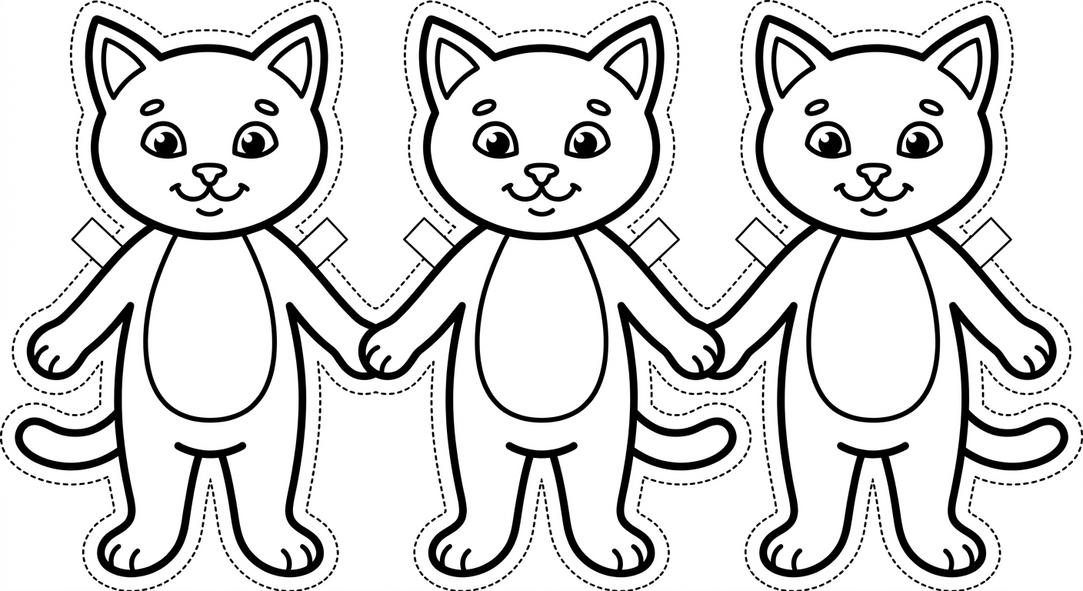 Muñecos de Gatos para Imprimir y Colorear Gratis - dibujo 2 para colorear