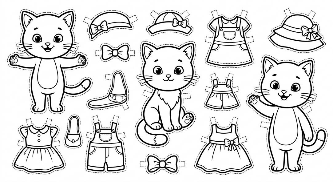 Plantillas de Gatos para Colorear, Imprimir y Vestir - dibujo 2 para colorear