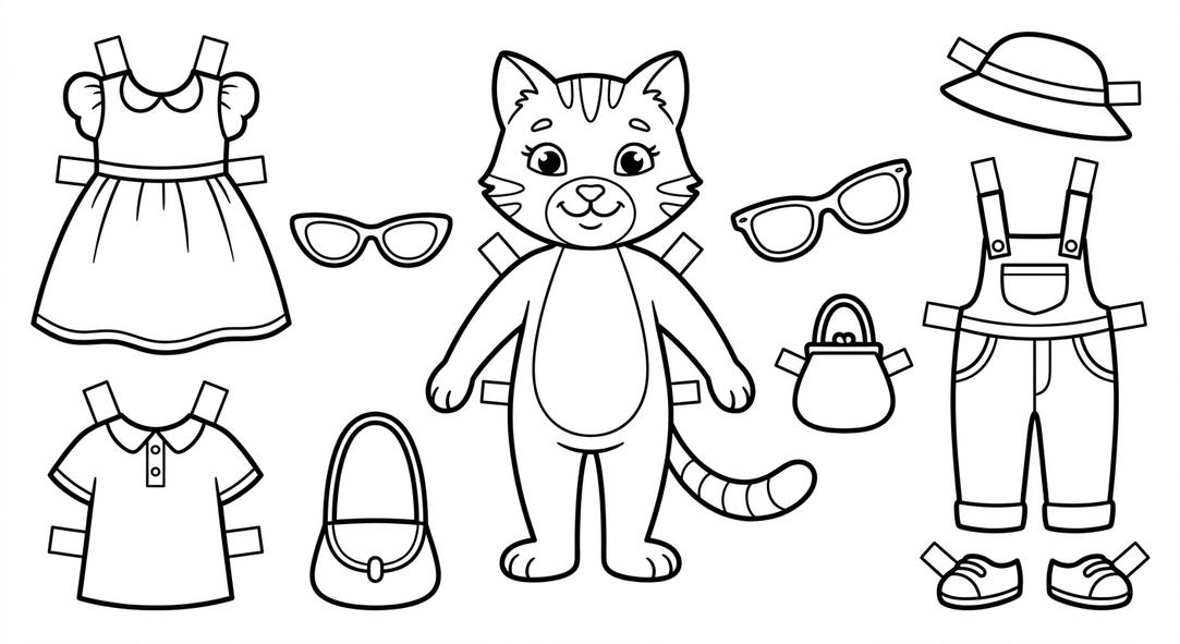 Plantillas de Gatos para Colorear, Imprimir y Vestir - dibujo 3 para colorear